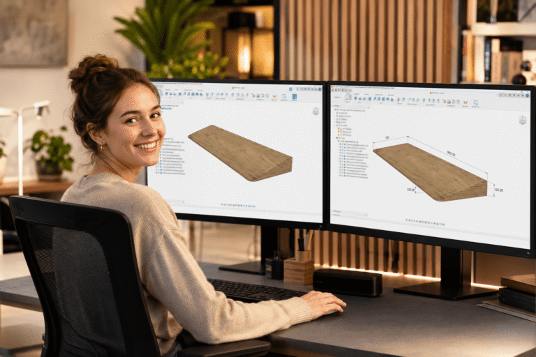 Digitaler Konstruktionsplan wird an die CNC-Maschine übertragen