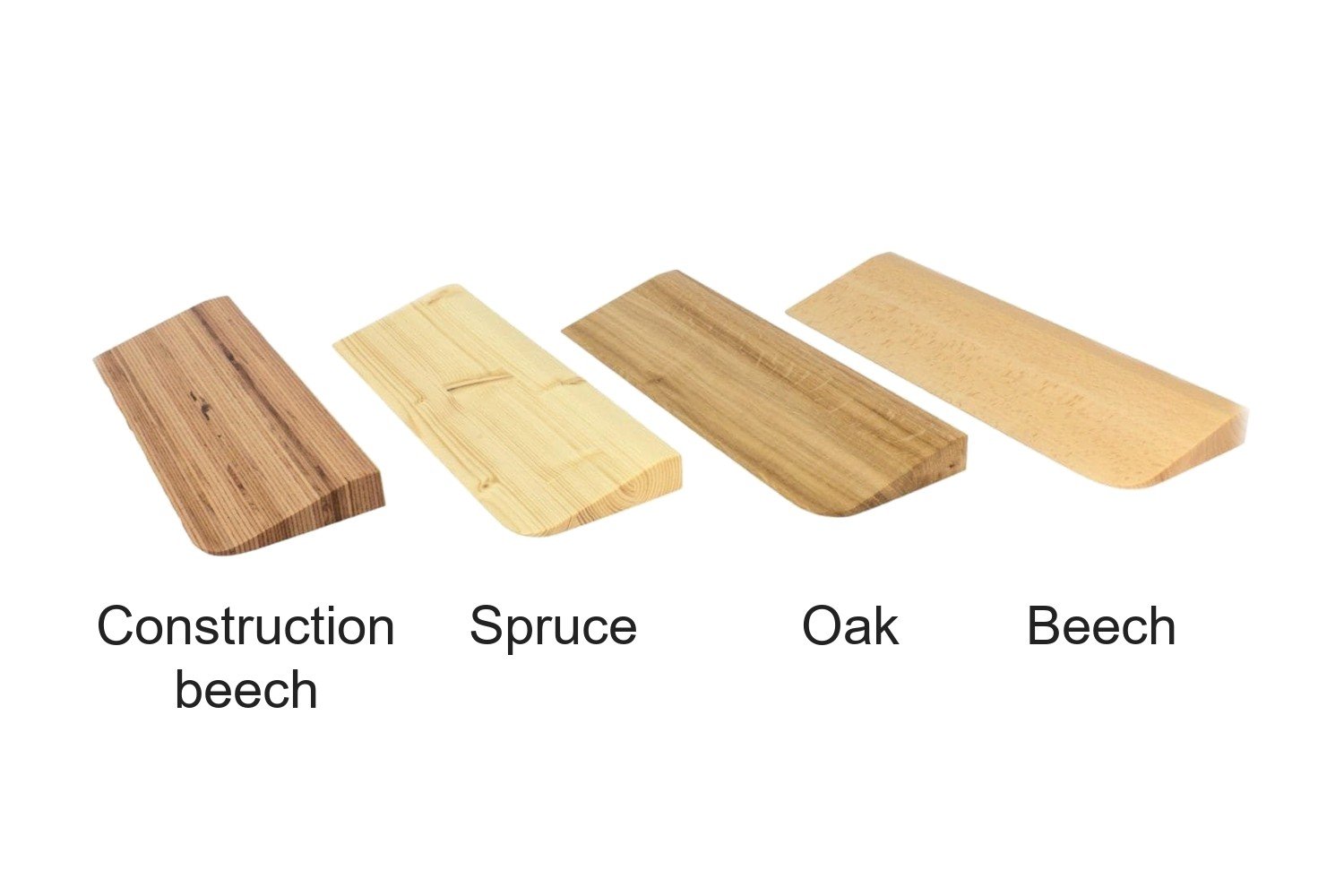 Material samples for robot vacuum ramps: construction beech, spruce, oak and beech Material samples for robot vacuum ramps: construction beech, spruce, oak and beech